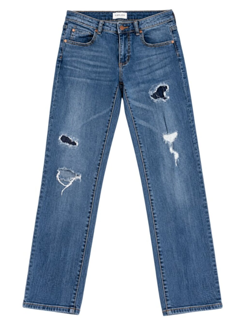 Caslon Distressed Straight Leg Jeans Ripped Boyfriend Denim | Size 26